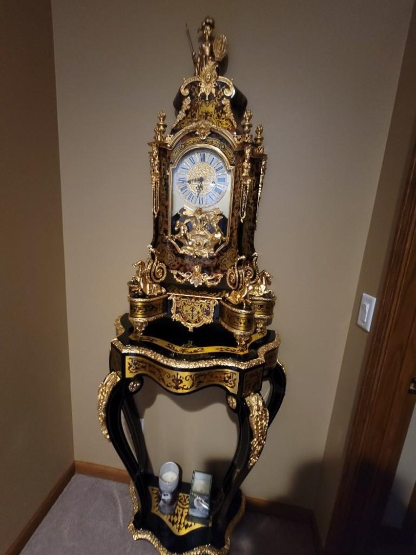 Boulle Clock & Matching Console