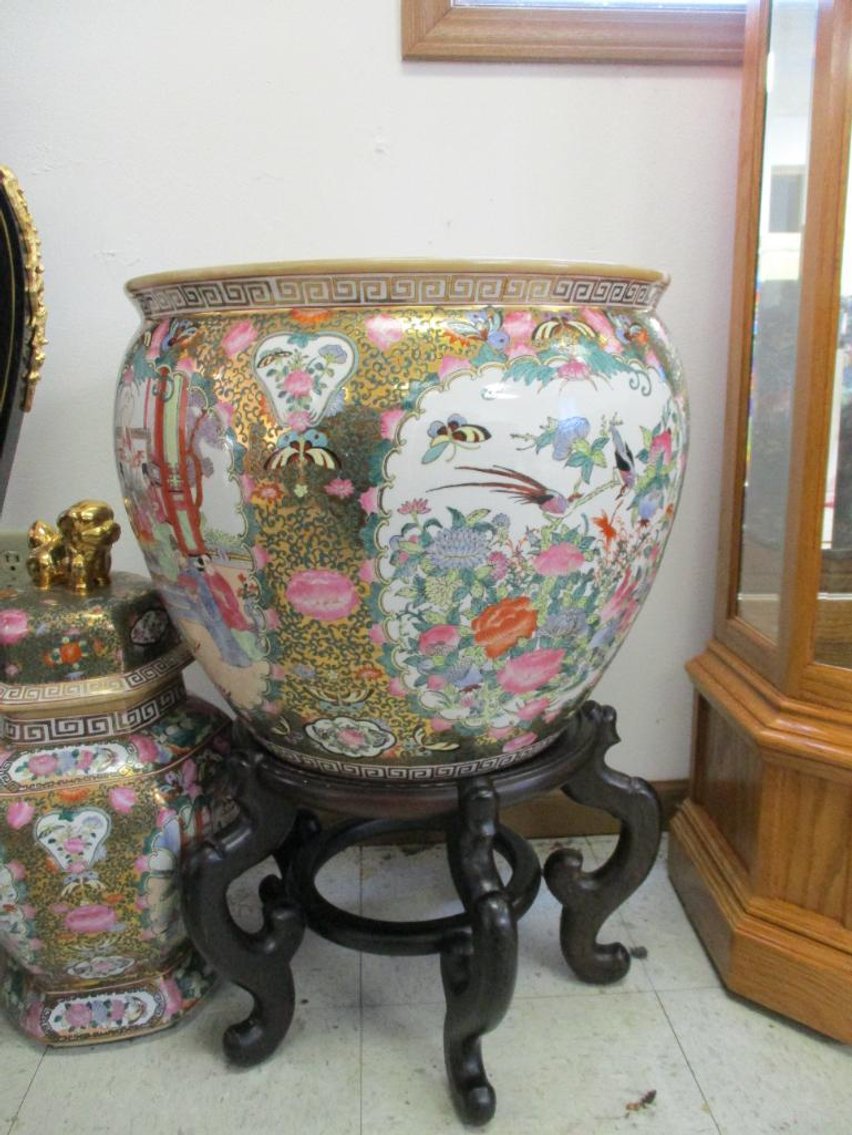 Oriental Porcelain Planter Pot Fish Bowl