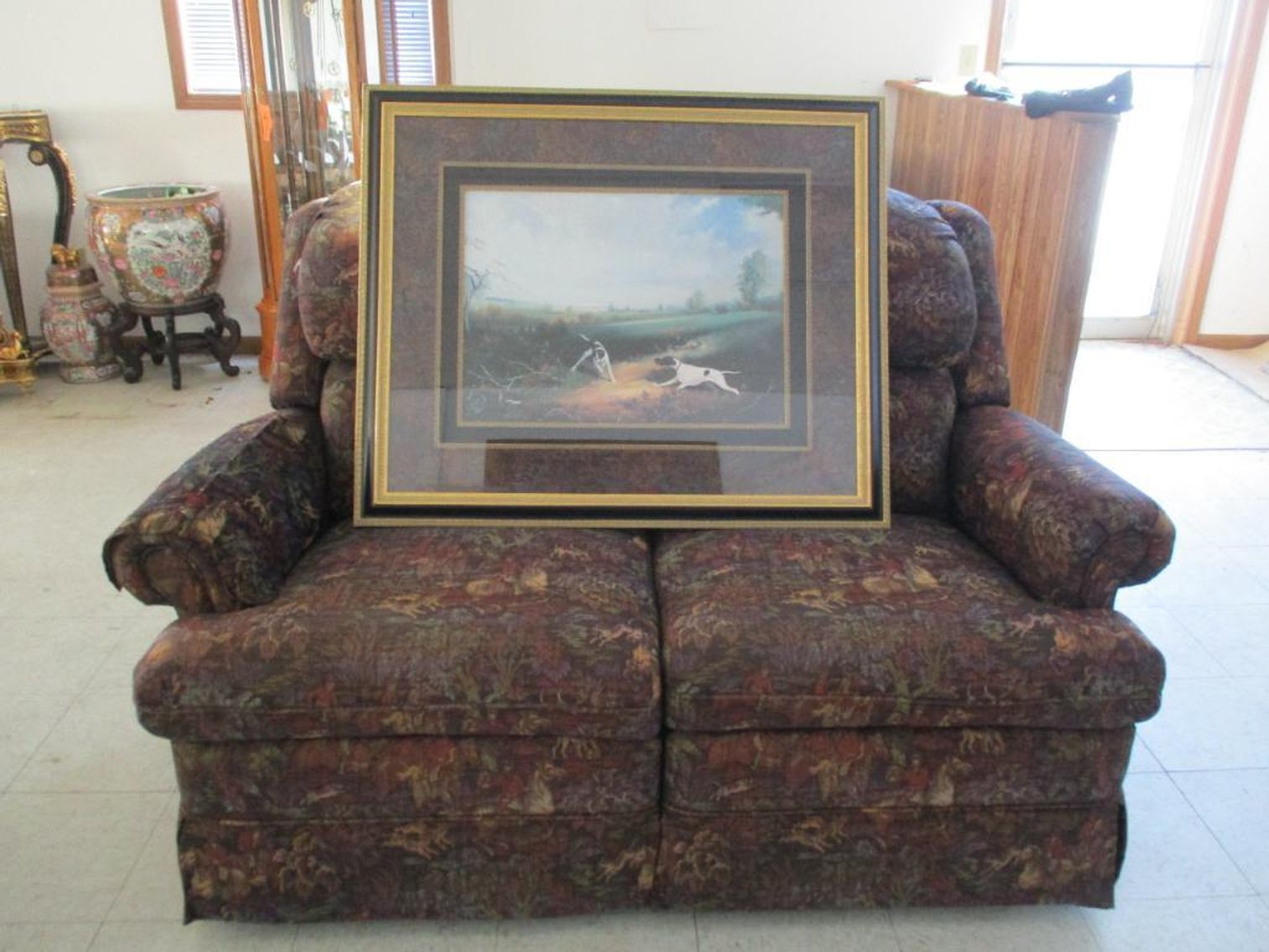 Love Seat with Matching Framed Picture