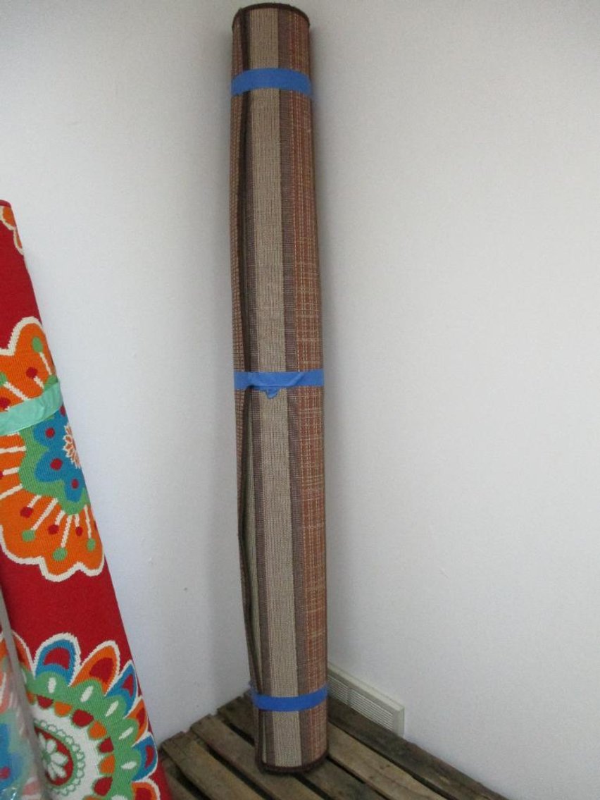 Brown Striped Indoor/Outdoor Rug