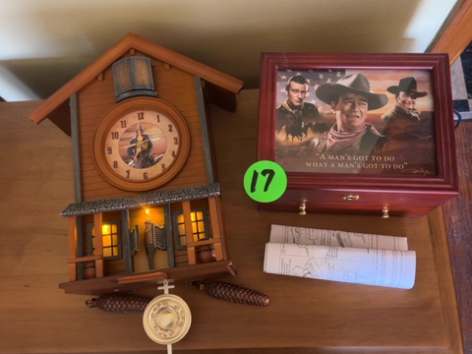 John Wayne Clock, Jewelry Box, Truck