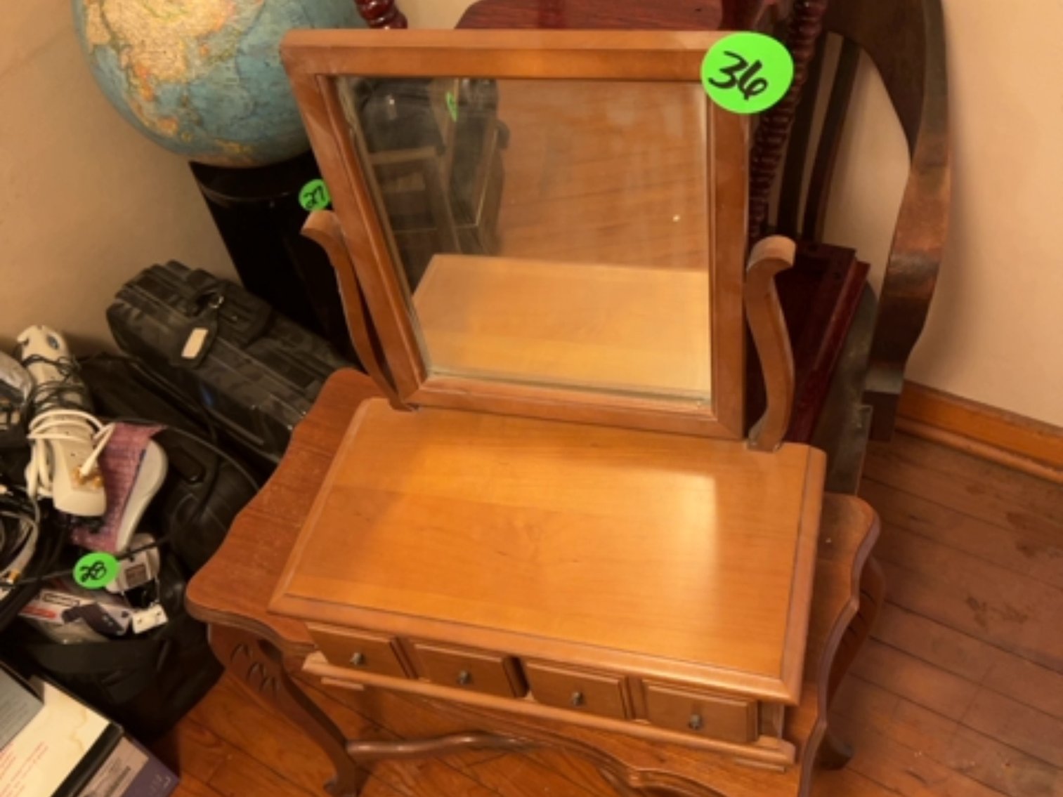 Dresser Top Mirror with Drawers