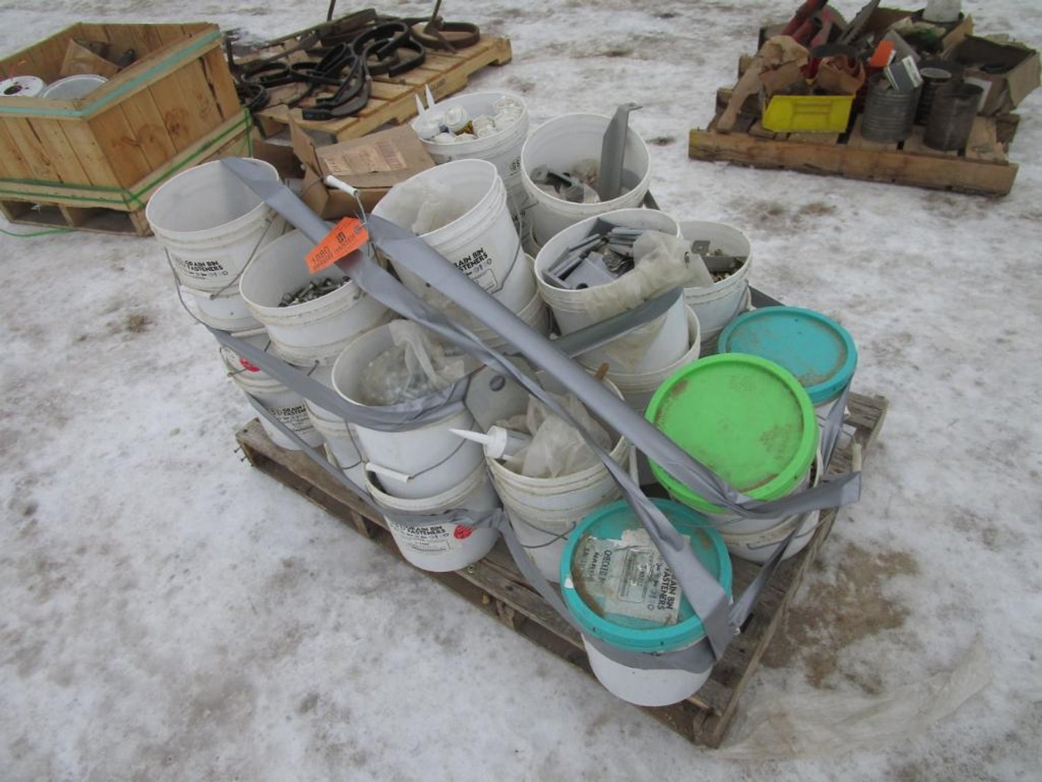 Pallet of Grain Bin Fasteners and Bolts