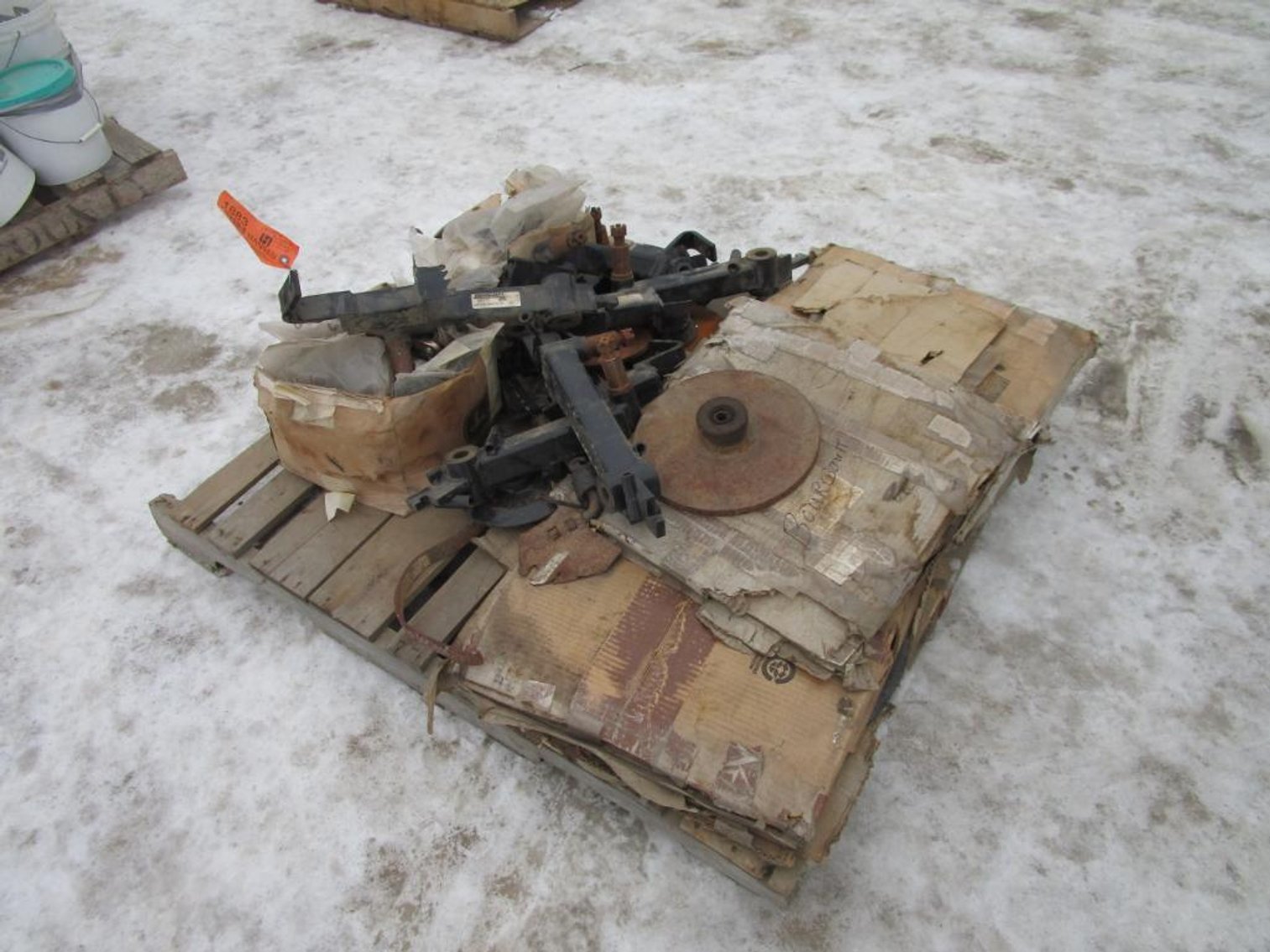 Pallet lot of Bourgault Cultivator Parts