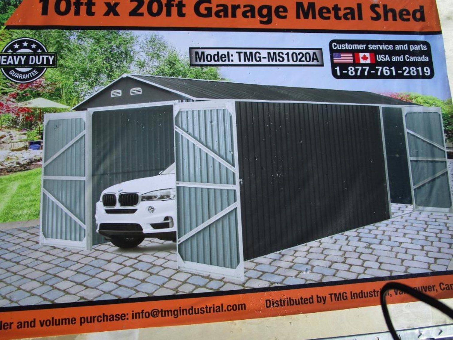 TMG 10' x 20' Garage Metal Shed. (New), Model# TMG-MS1020A