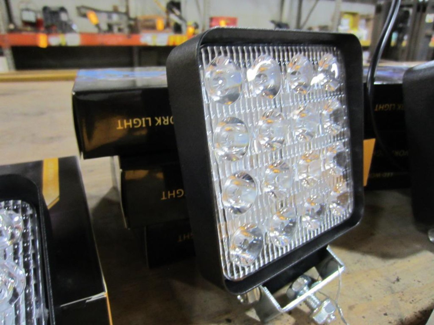 (4) LED Work Lights 4" Square with Mounting Brackets (PR12)