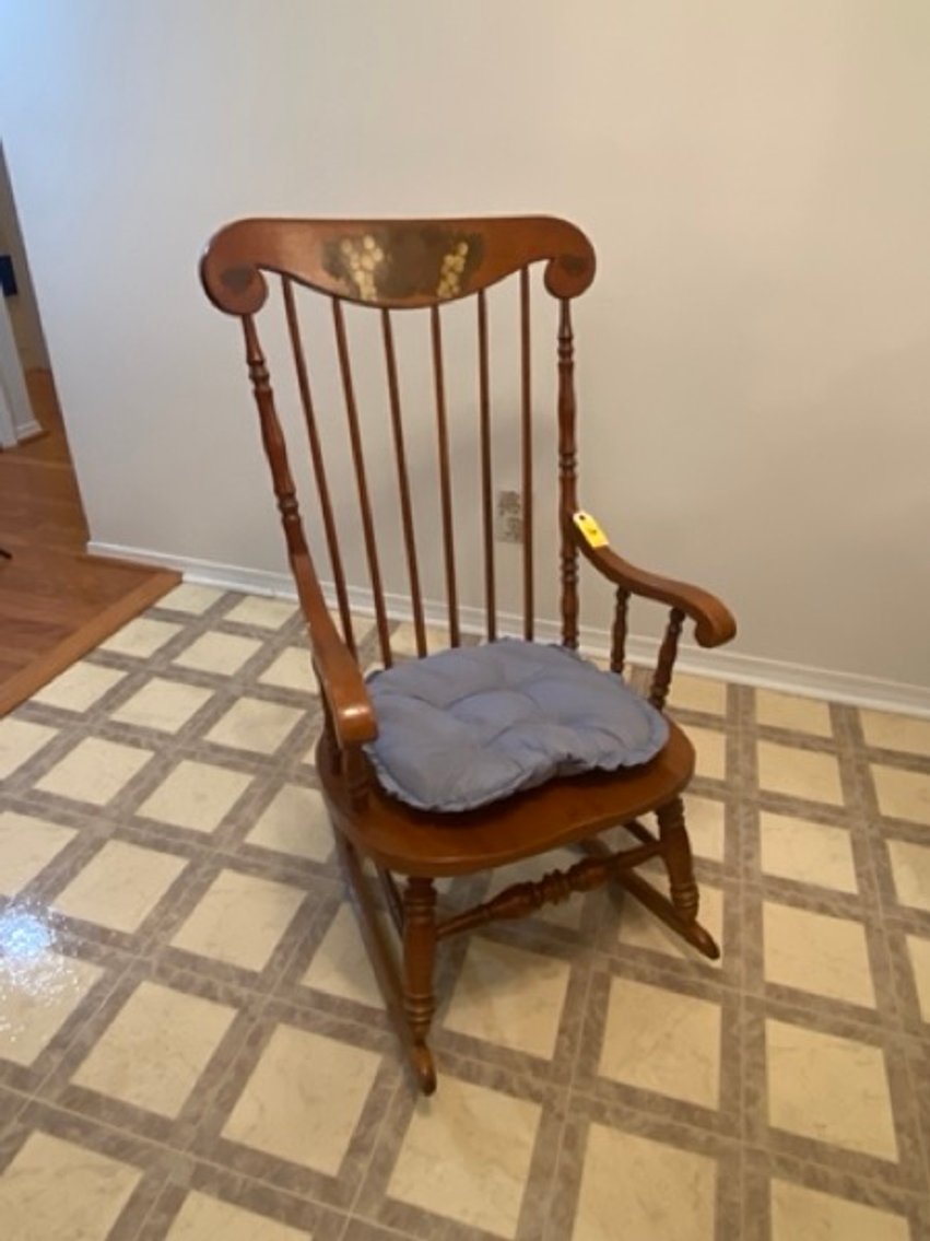 1: Walnut Rocking Chair, Grape Stenciling