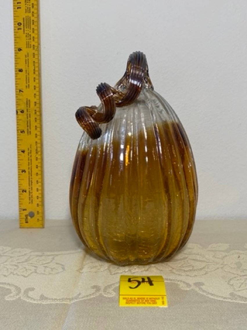 2: Hand Blown Art Glass Pumpkin