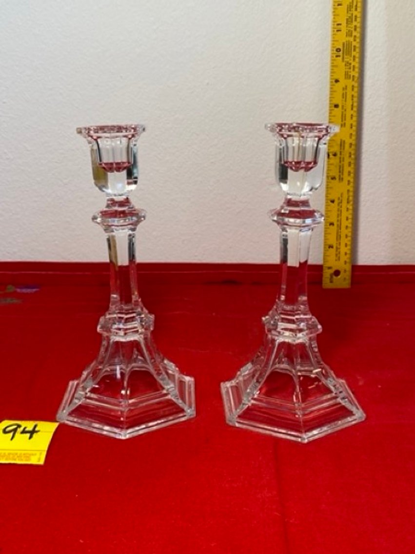 3: Pr. Crystal Candlestands, 7.5"