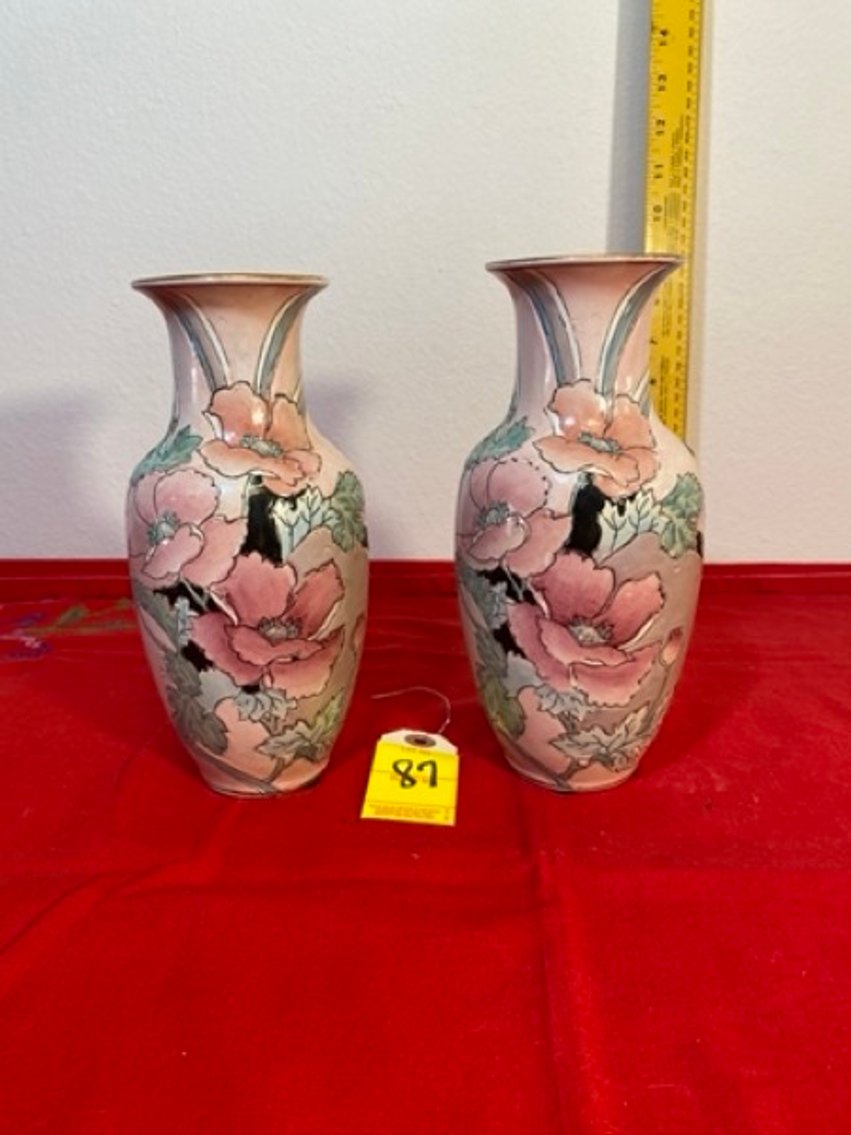 2: Pr. TOYO Flower Vases, 8"H
