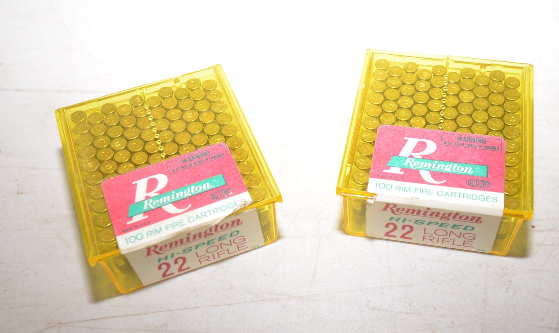 (2) Full Box Remington 22 LR - 100 Rim Fire Cartridges