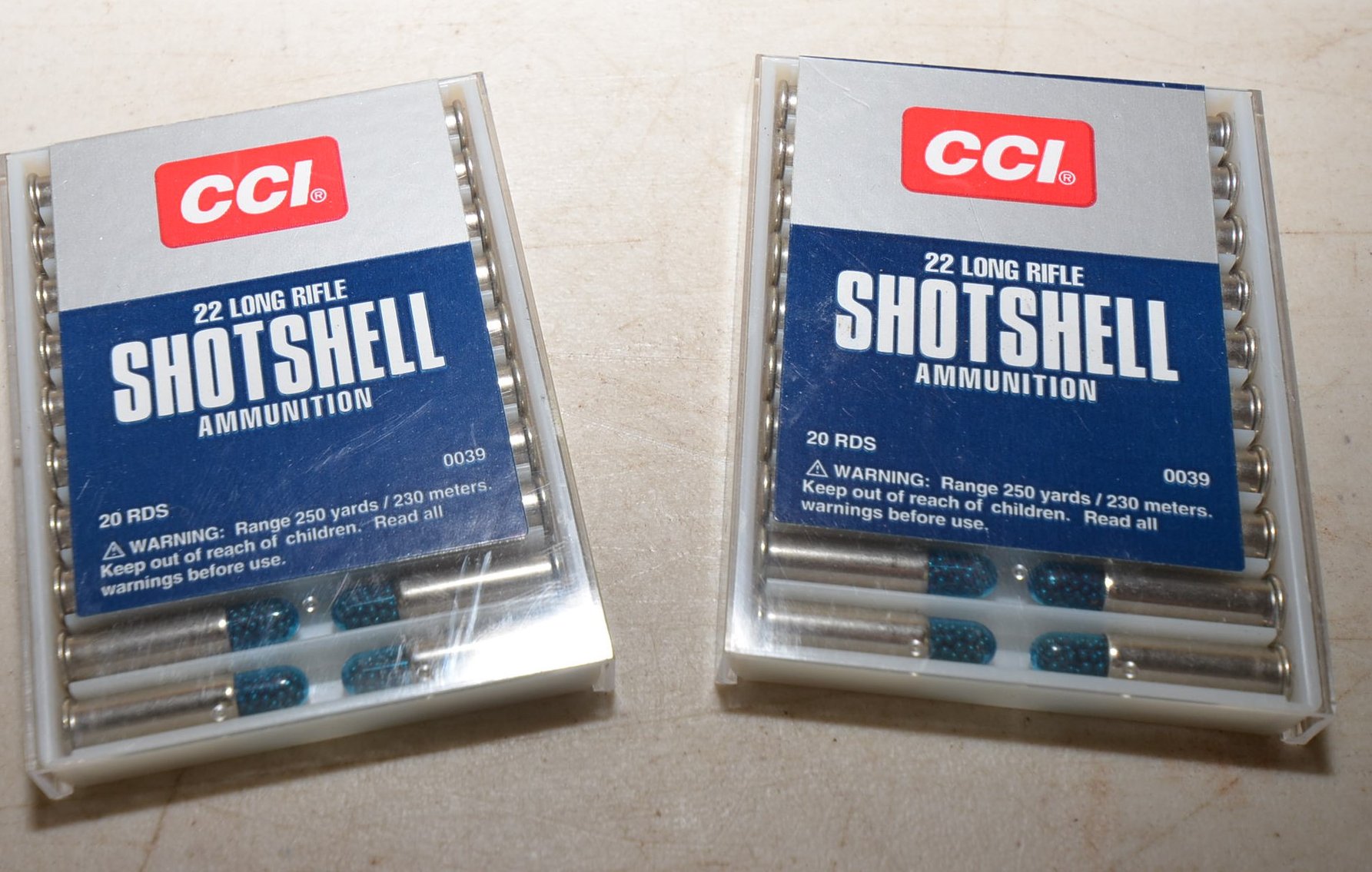 (2) Full Box CCI 22LR Shot Shell - 20 Rounds