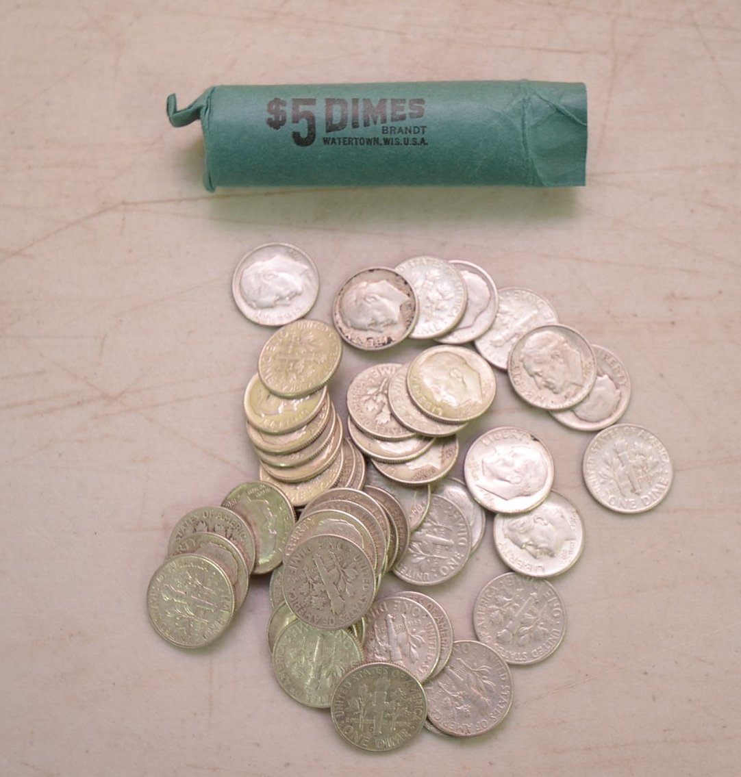 $5 Roll of Pre-1964 Dimes