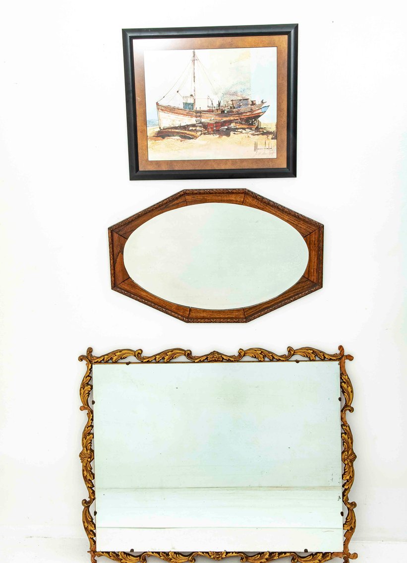 Hall Mirrors & Framed Boat Print