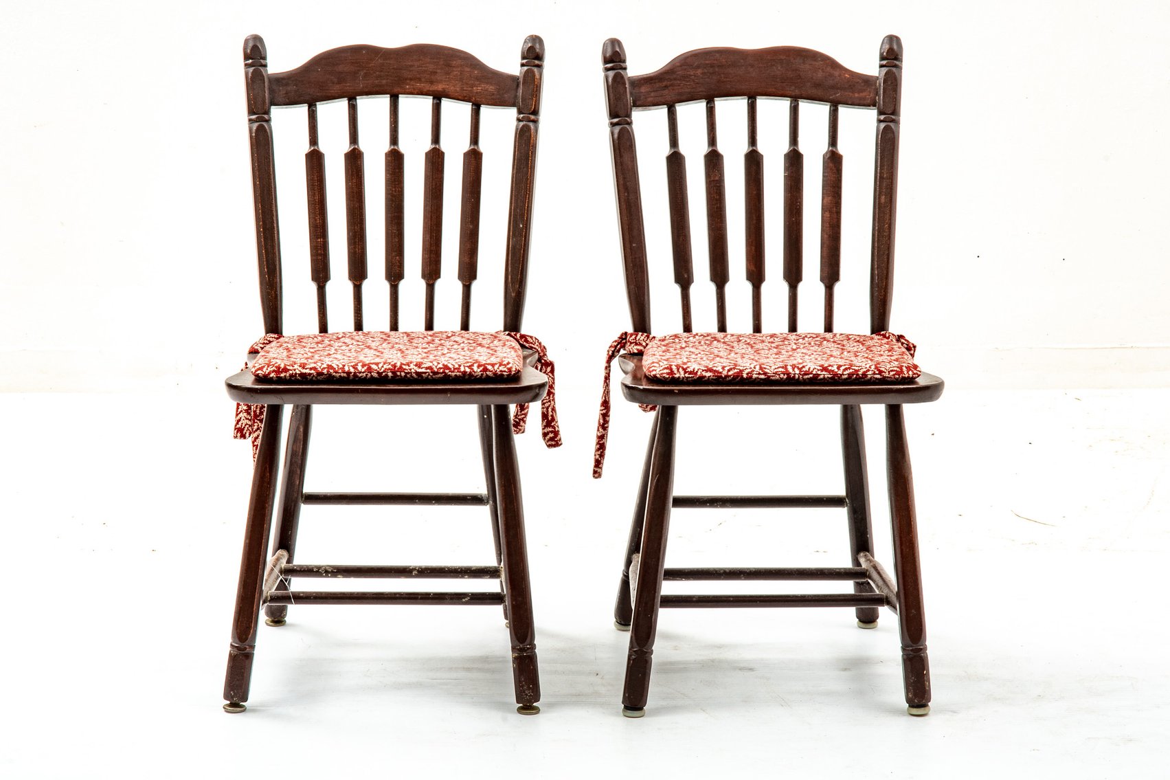 2 Dark Wood Accent Chairs