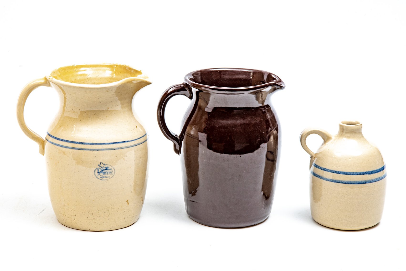 Signed Salt Glazed Pitcher & Pitcher Jugs