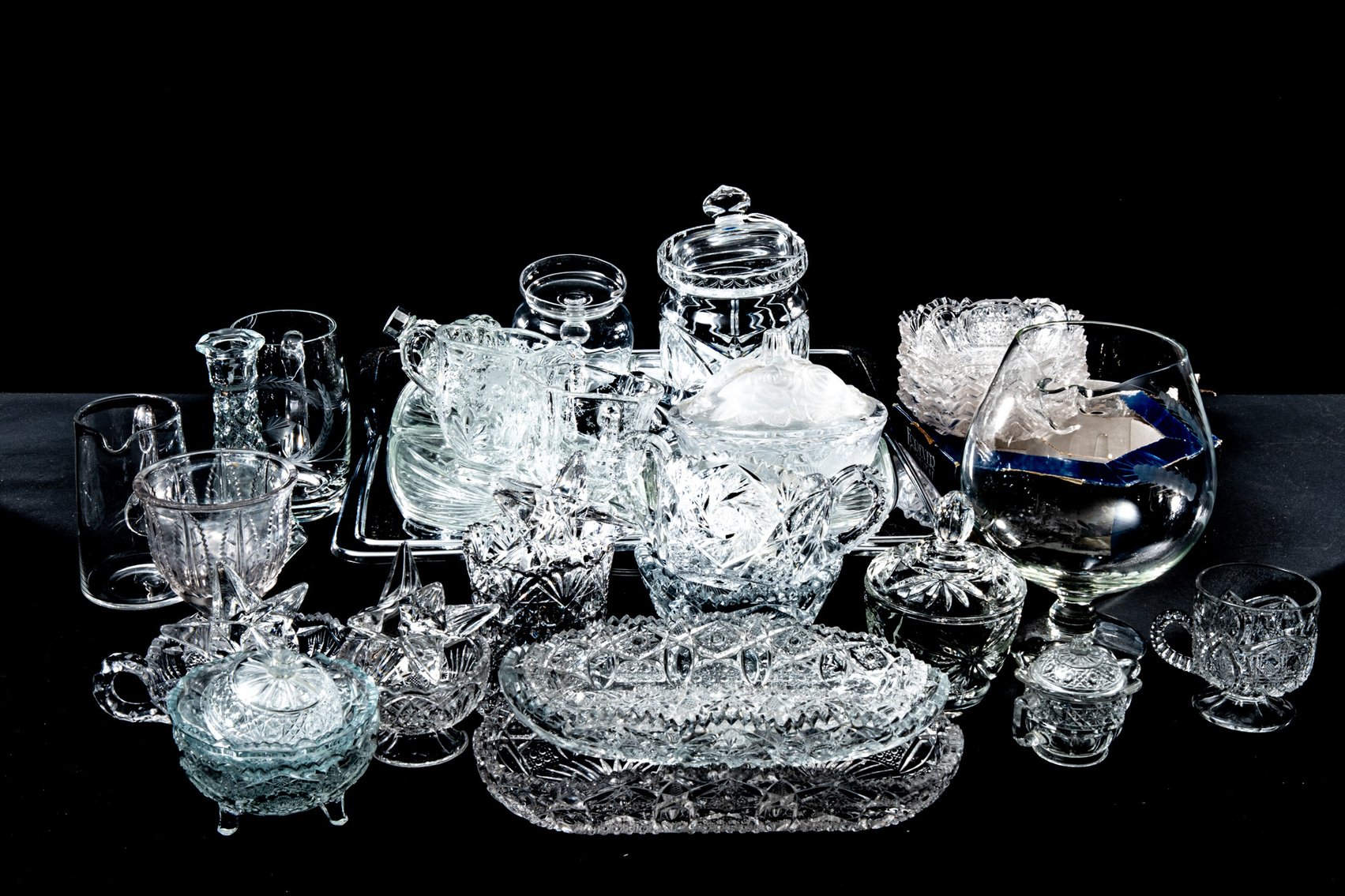 Pressed Glass & Crystal Glass Decor Assortment