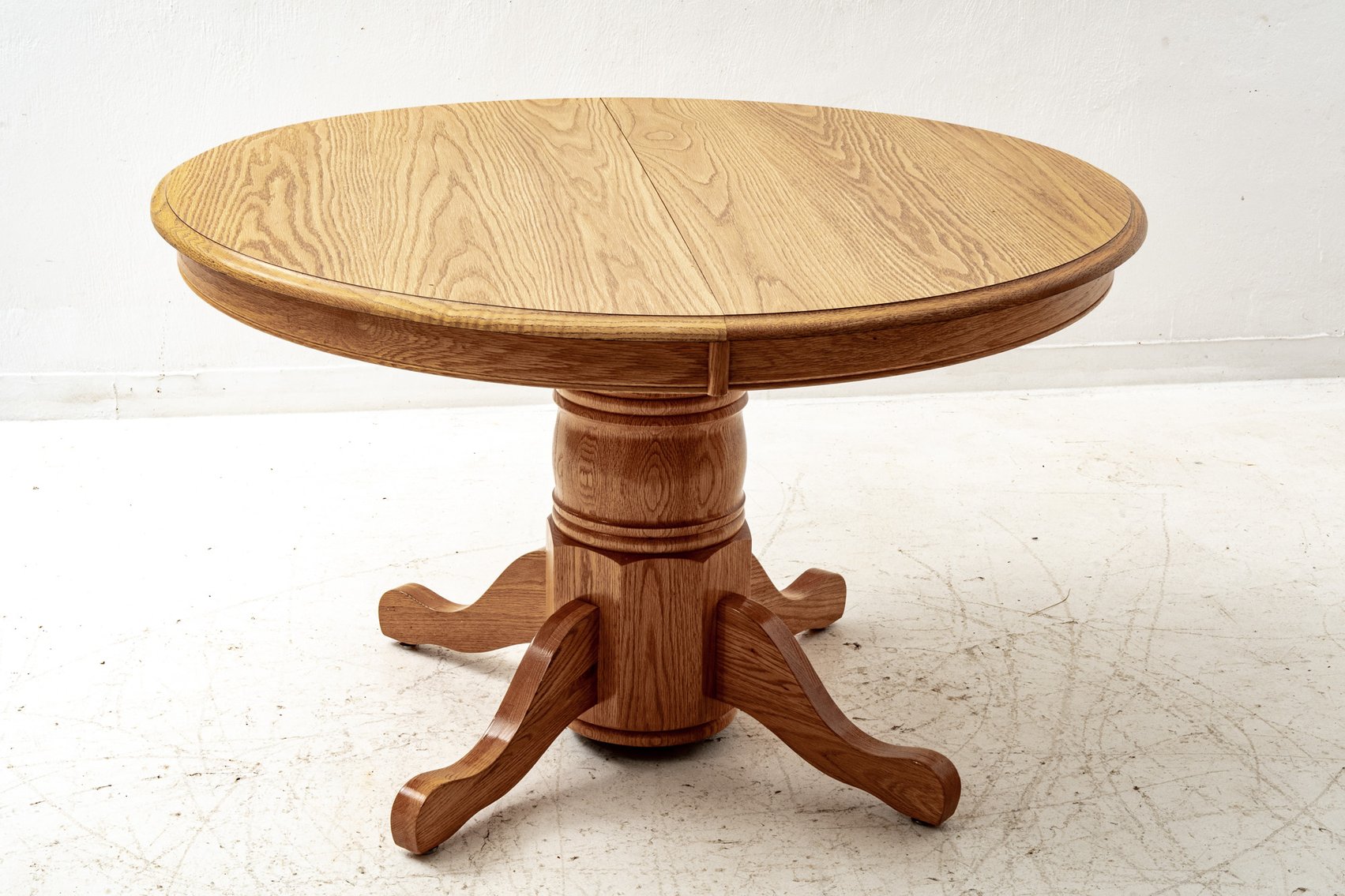 Large Round Pedestal Table w/ Leaf