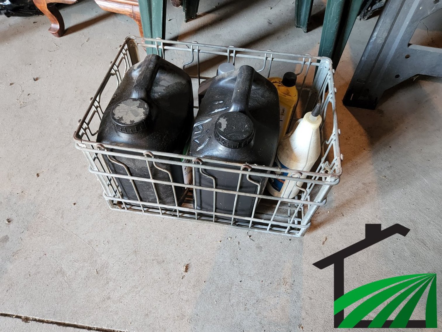Crate full of fluid/oil