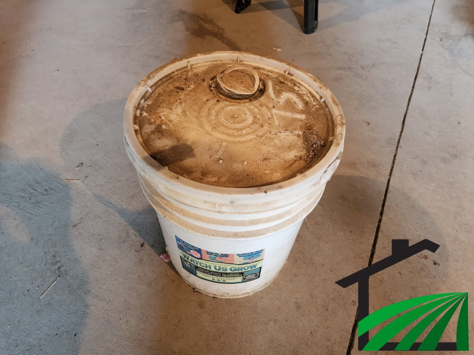 Bucket of liquid plant food