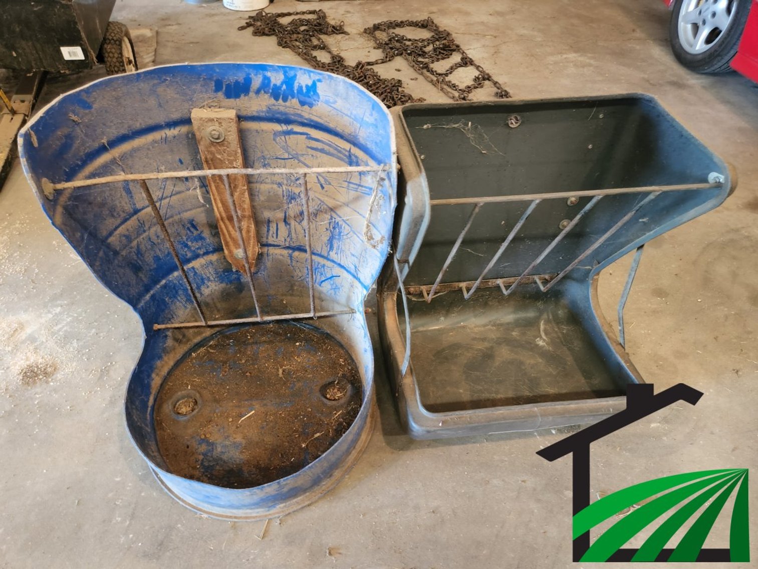 Pair of horse feeders