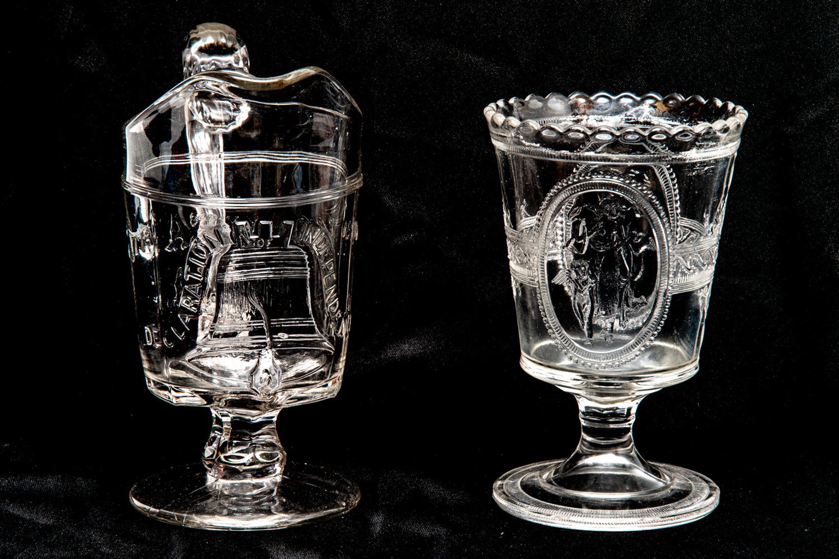 EAPG Centnl. Liberty Bell Pitcher & Cupid Spooner