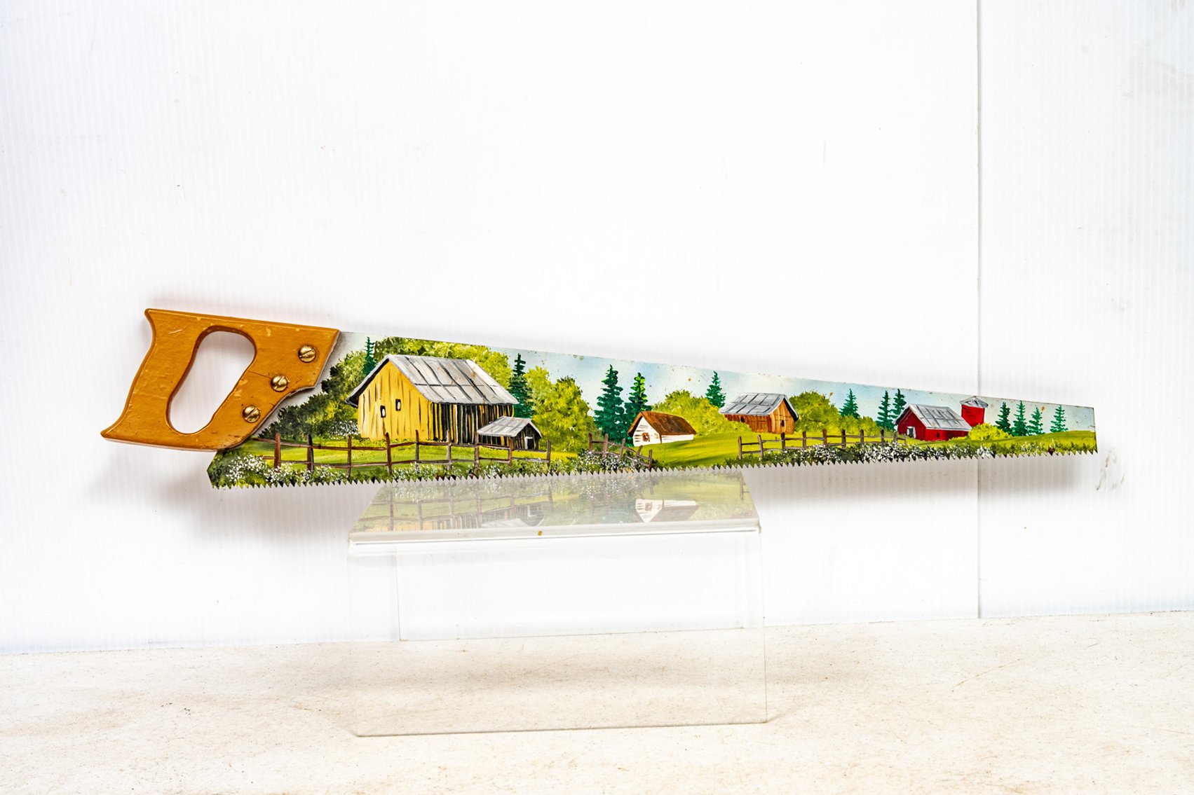 Janice Palmer Hand-Painted Saw - Barns