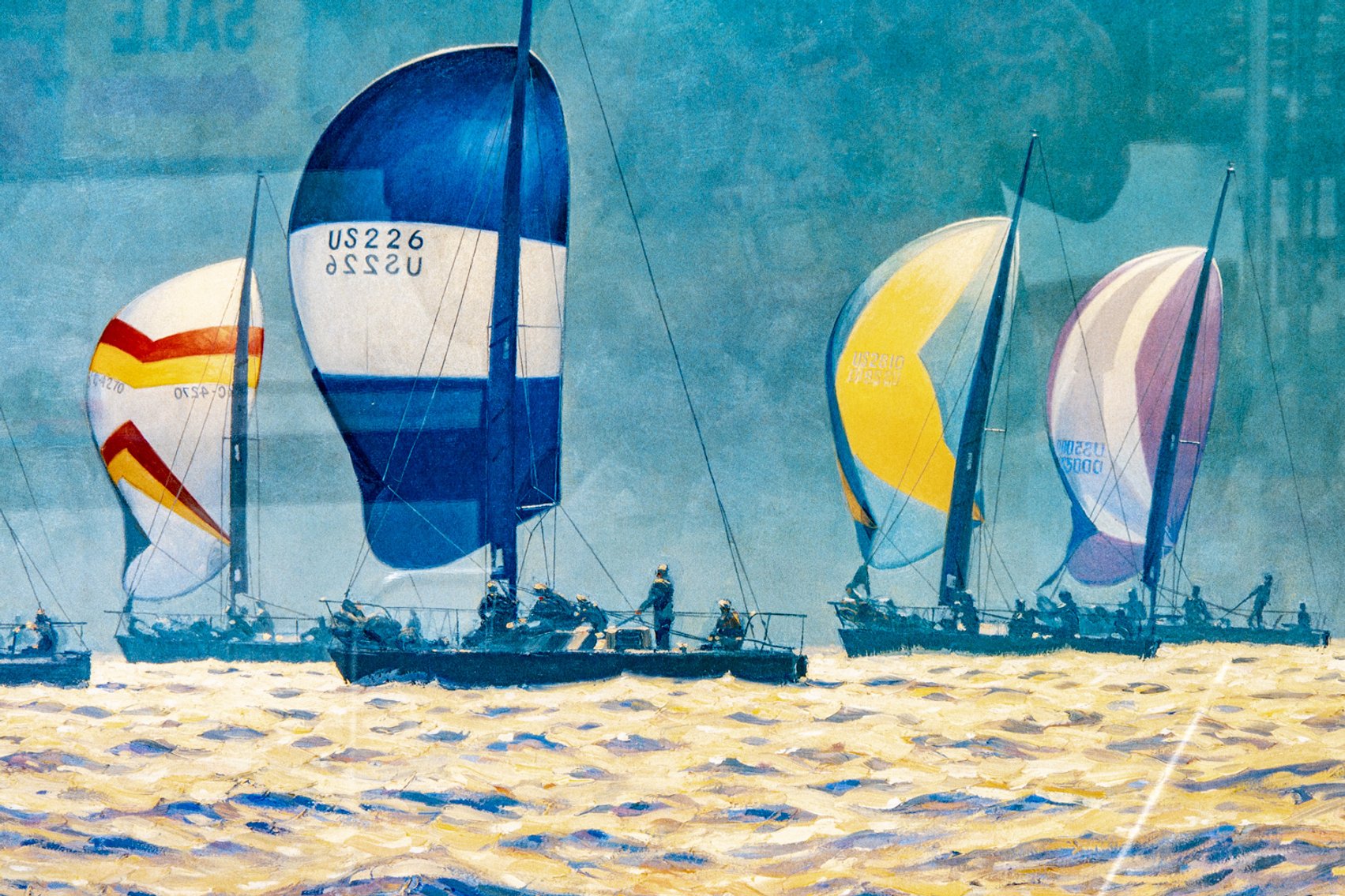 Framed John M. Barber 'Regatta' Spinnakers