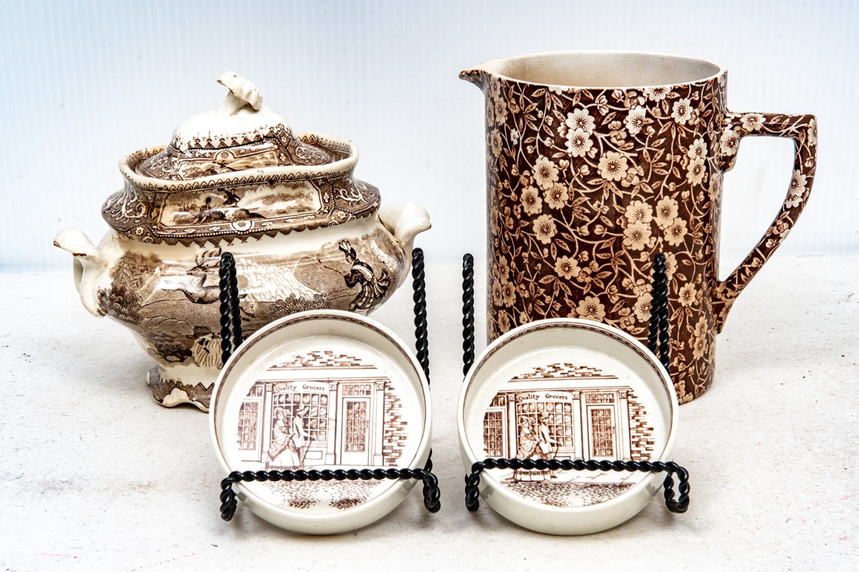 Vintage Brown Transferware