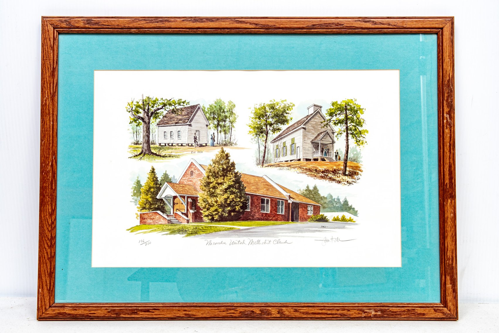 Framed John Kollock SN Nacoochee Methodist Print