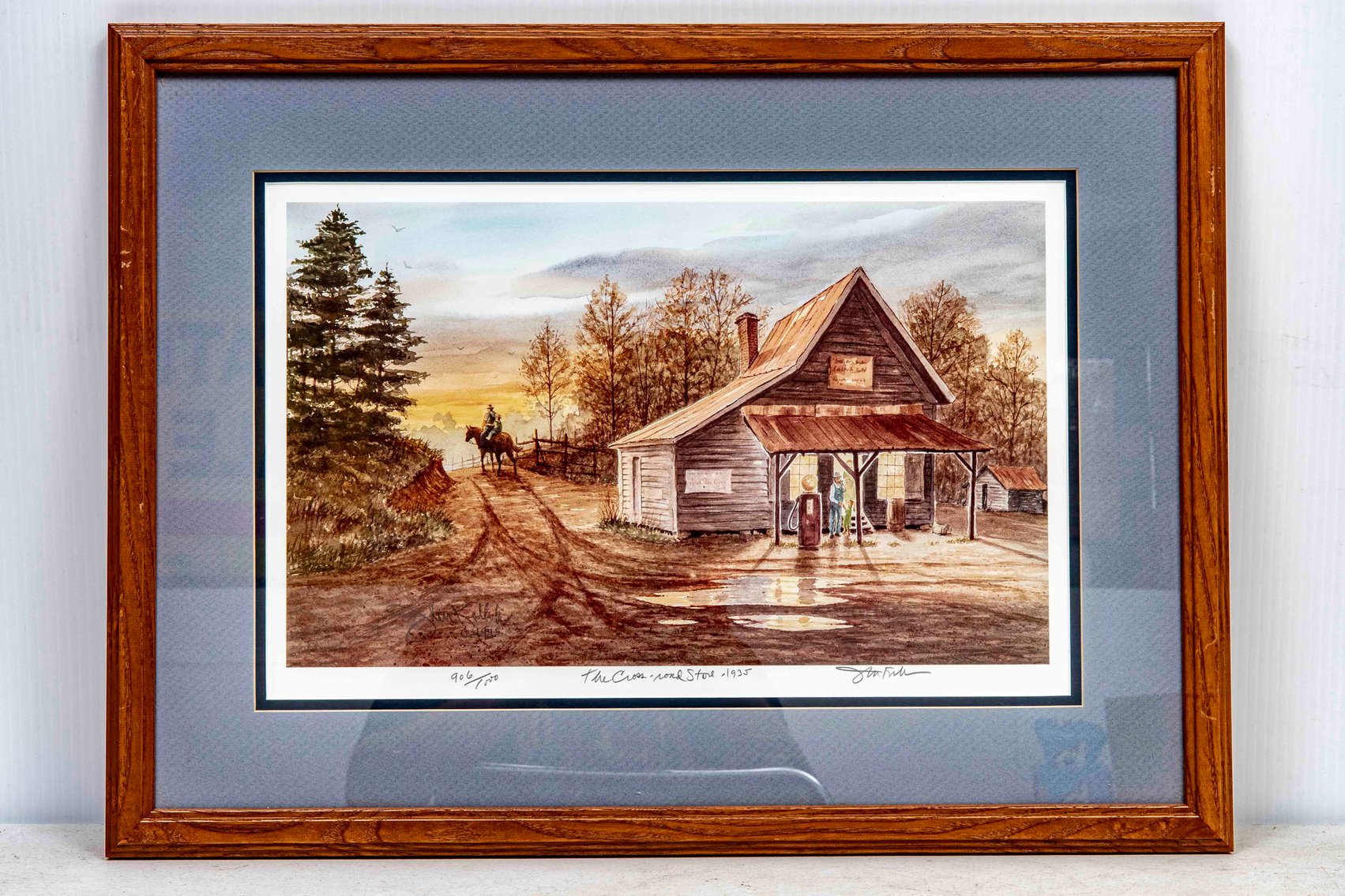 Framed S/N Kollock 'The Cross-road Store 1935'