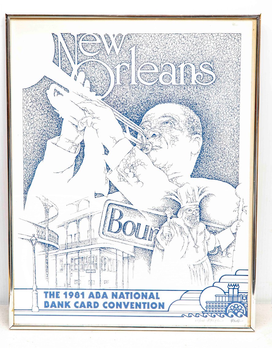 1981 Framed S/N New Orleans ABA Convention Poster