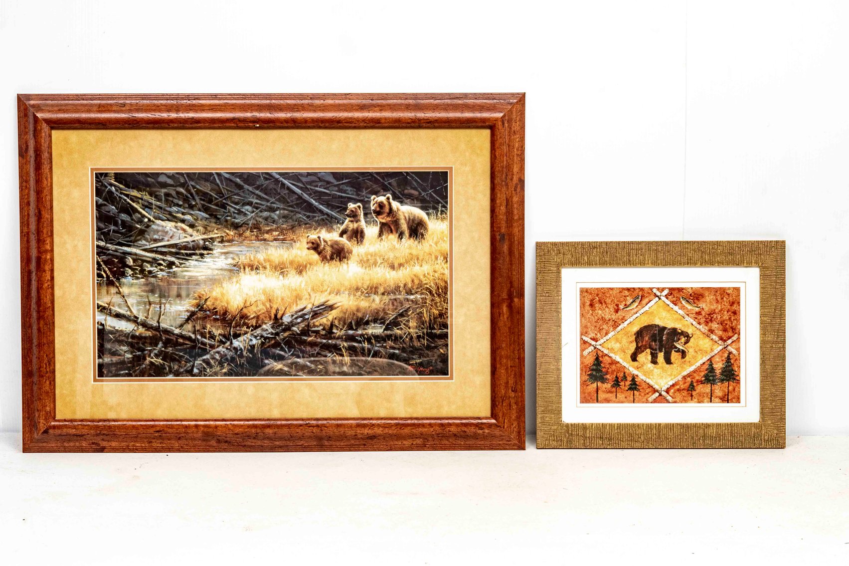 2 Framed Bear Prints - Grizzlies & Black Bear