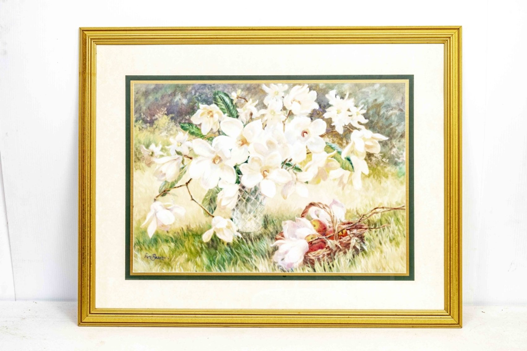 Ruth Baderian Framed Print - Magnolias & Peaches