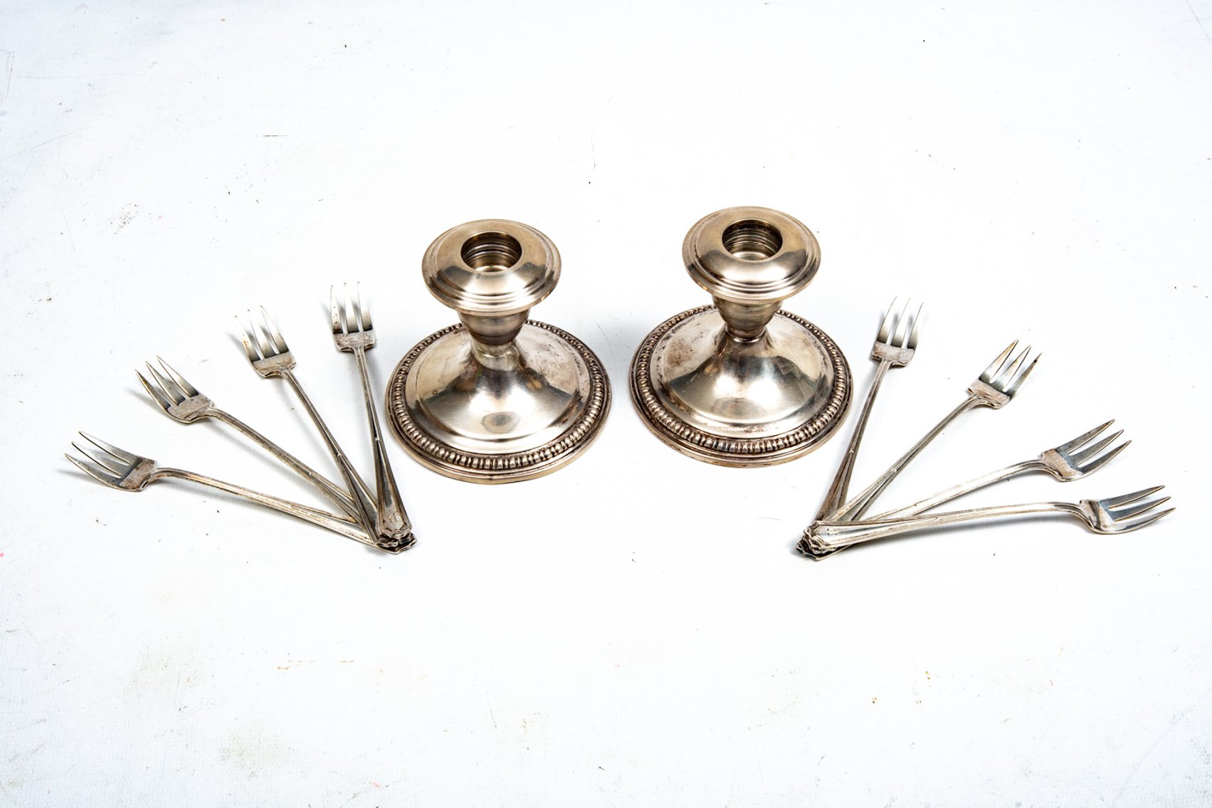 Sterling Candlesticks and Forks