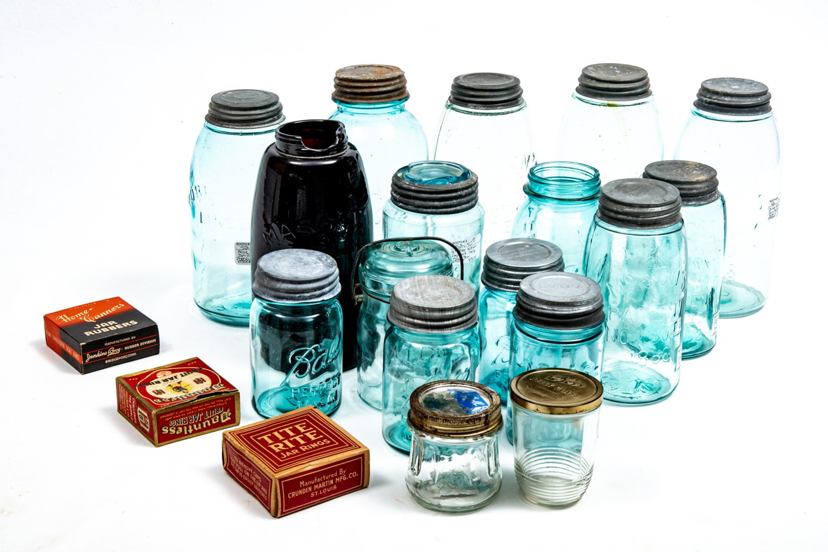 Blue & Amethyst Glass Mason Jar Assortment