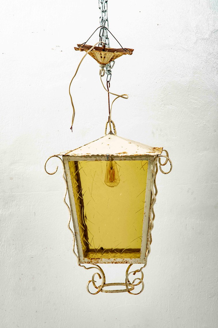 Large White Ceiling Lantern Fixture