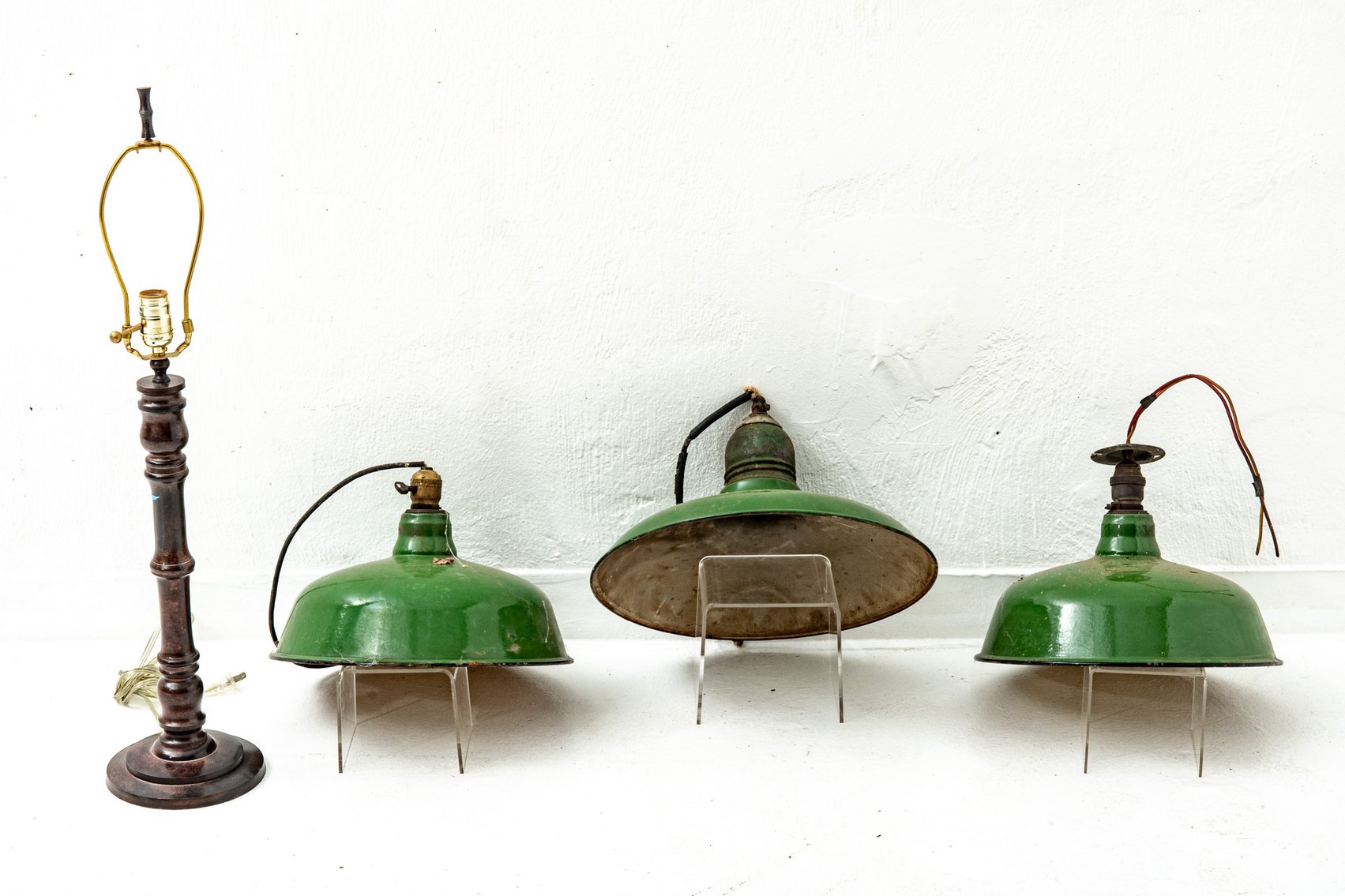 Green Industrial Ceiling Lights & Jamie Young Lamp