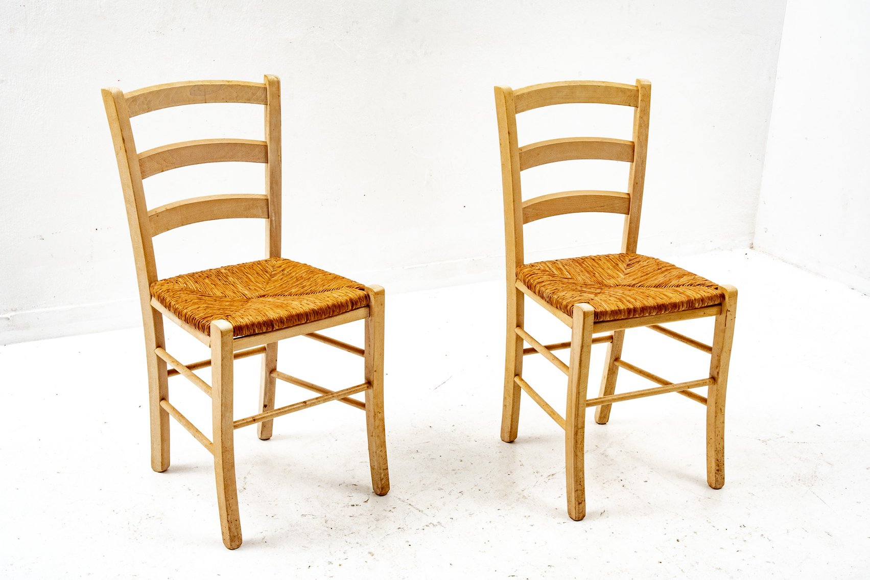 2 Ladderback Rush Seat Chair