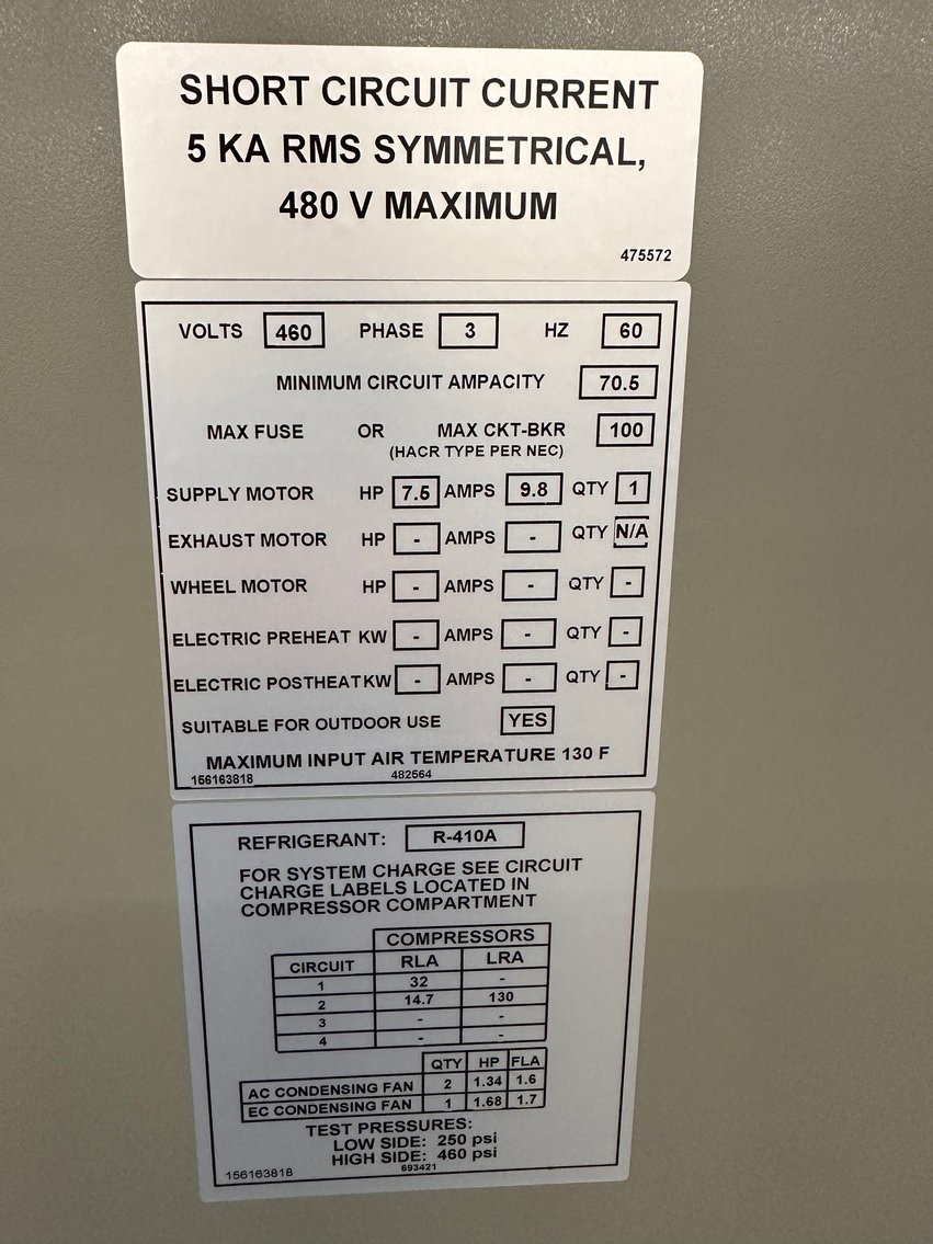 Image for Green Heck Model RV-45-251-N-F1 Duct Air Conditioning Unit - New, Never Installed