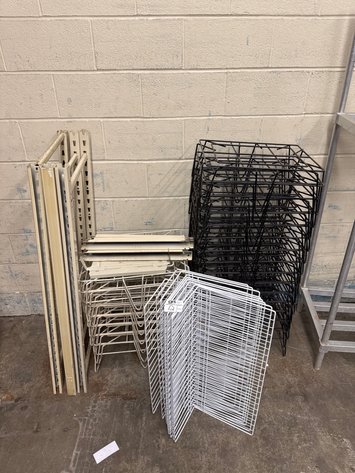 Image for (24) Wire Dunnage Racks With (9) Wire Wall Shelves & Shelf Parts Assorted