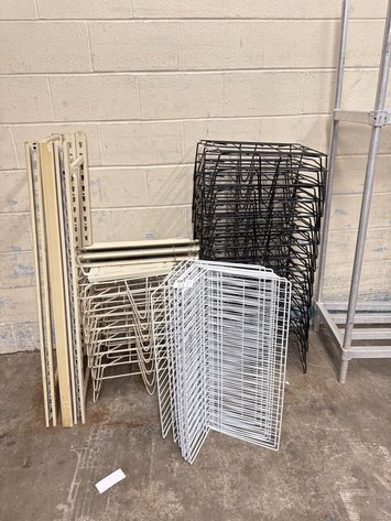 Image for (24) Wire Dunnage Racks With (9) Wire Wall Shelves & Shelf Parts Assorted
