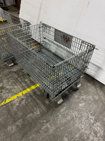 Image for (2) Collapsible Rolling Metal Baskets