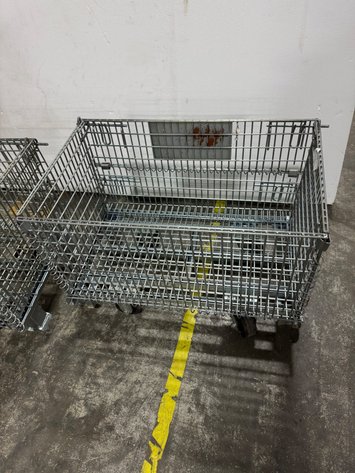 Image for (2) Collapsible Rolling Metal Baskets