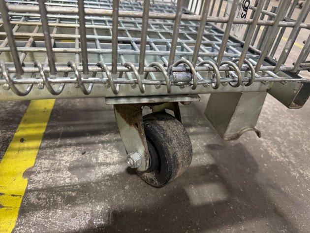 Image for (2) Collapsible Rolling Metal Baskets