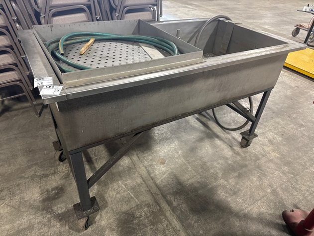 Image for Stainless Steel Metal Washing Tube On Casters