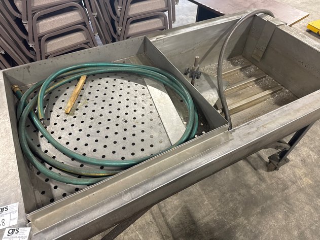 Image for Stainless Steel Metal Washing Tube On Casters