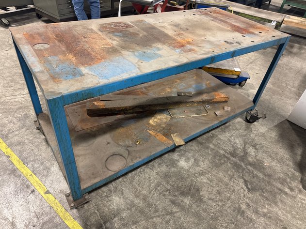 Image for Metal Work Table On Casters