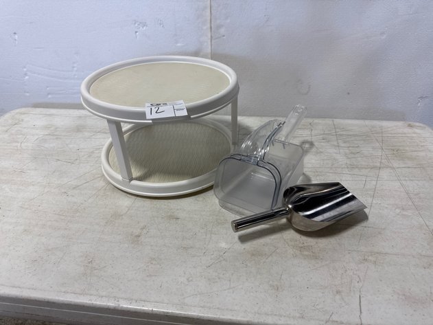 Image for 2-Tier Non-Skid Turntable and Clear Utility Scoop and Ice Scoop