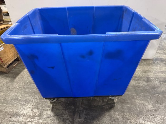 Image for Heavy-Duty Blue Poly Rolling Utility Bulk Cart